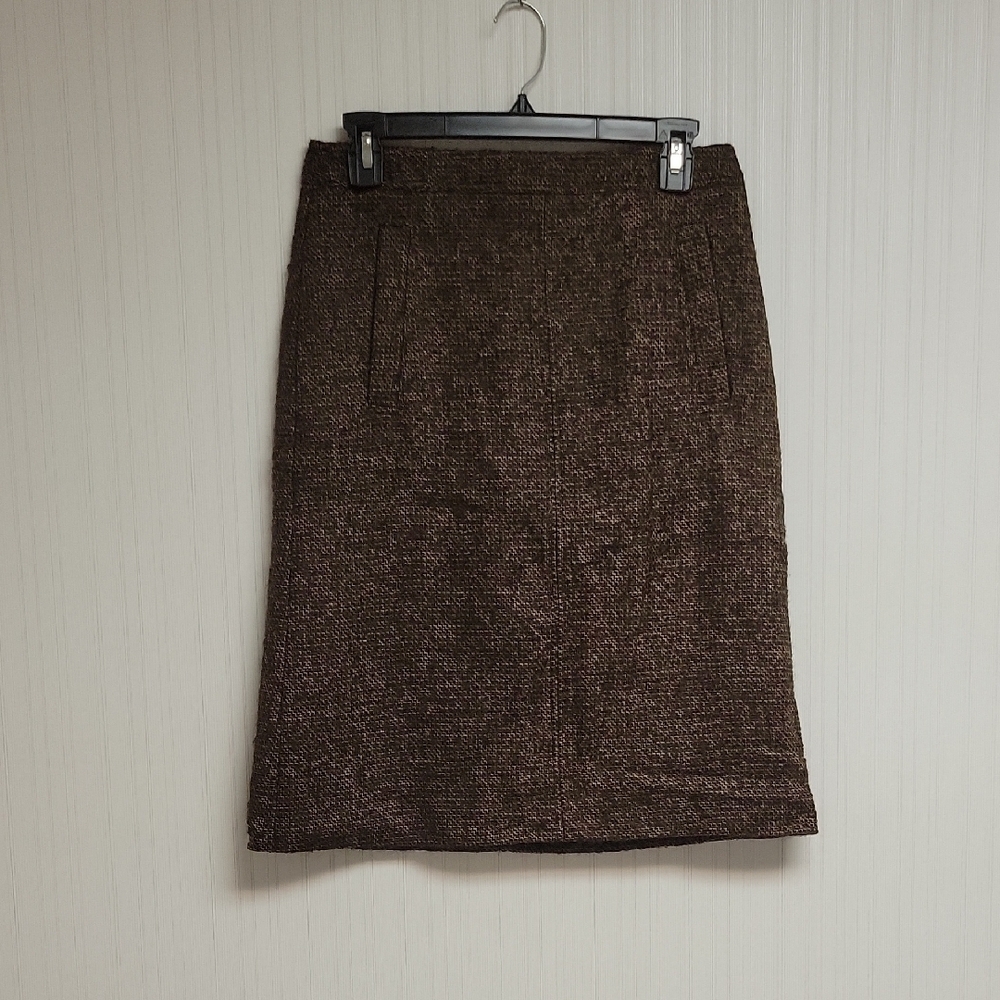 French Connection Textured Brown Pencil Skirt Sz 4, New Wool/alpaca office